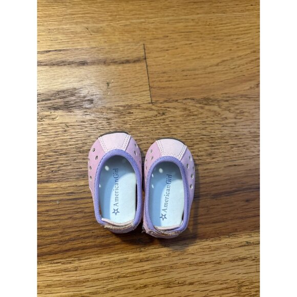 American Girl Doll Pink Ballet Flats Shoes With Perforated Details - Picture 2 of 3
